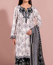 So Kamal White/Black Khaddar Suit- Pakistani Winter Dress