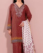 So Kamal Wine Khaddar Suit- Pakistani Winter Dress