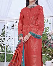 Vs Textile Pastel Red Khaddar Suit- Pakistani Winter Clothing