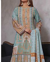 Vs Textile Sky Blue/Peach Leather Suit- Pakistani Winter Dress