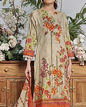 Vs Textile Beige Lawn Suit- Pakistani Designer Lawn Suits