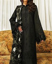 Zarqash Black Lawn Suit- Pakistani Designer Lawn Suits