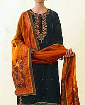 Zeen Dark/Orange Velvet Suit- Pakistani Winter Clothing