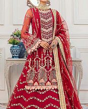 Akbar Aslam Crimson Net Suit- Pakistani Designer Chiffon Suit