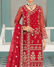Akbar Aslam Scarlet Organza Suit- Pakistani Chiffon Dress