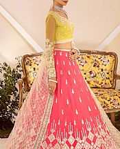 Akbar Aslam Lime/Pink Net Suit- Pakistani Designer Chiffon Suit
