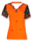 Orange/Black Georgette Trouser Suit- Pakistani Casual Clothes