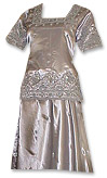 Silver Silk Lehnga- Pakistani Wedding Dress