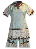 Sky Blue Katan Silk/Jamawar Sharara- Pakistani Wedding Dress
